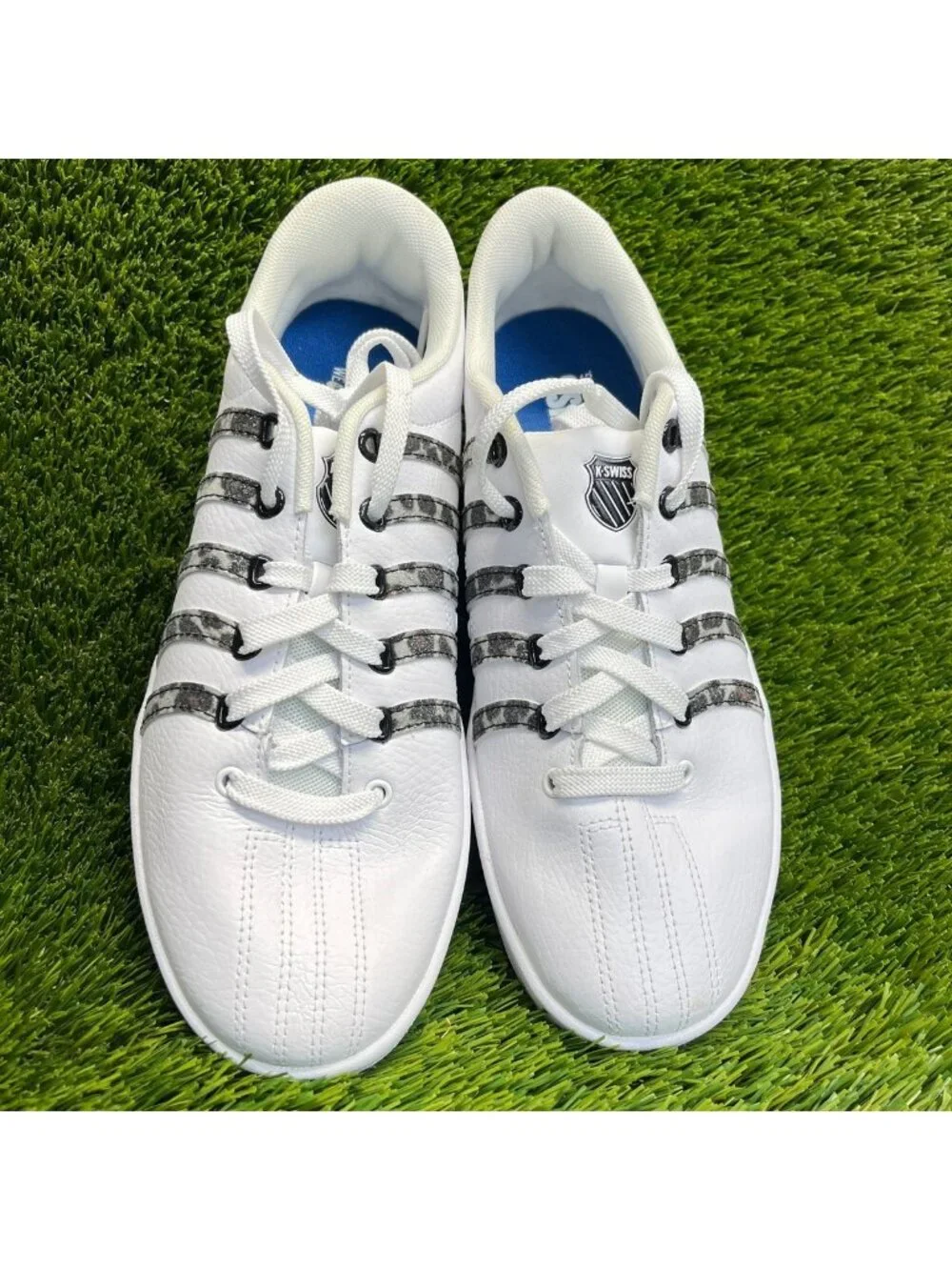K-Swiss Court Pro II Leopard Womens Size 10 White Black Athletic Shoes Sneakers